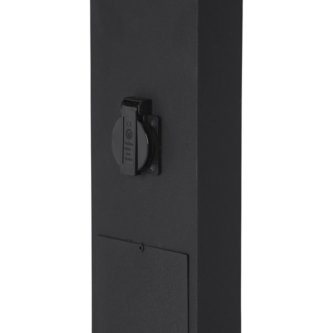 Lampa ogrodowa słupek metalowy czarny 100cm Luton gniazdo IP44 zamknięte